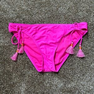 Women’s Arizona Vibrant Pink Tassel Bikini Bottoms